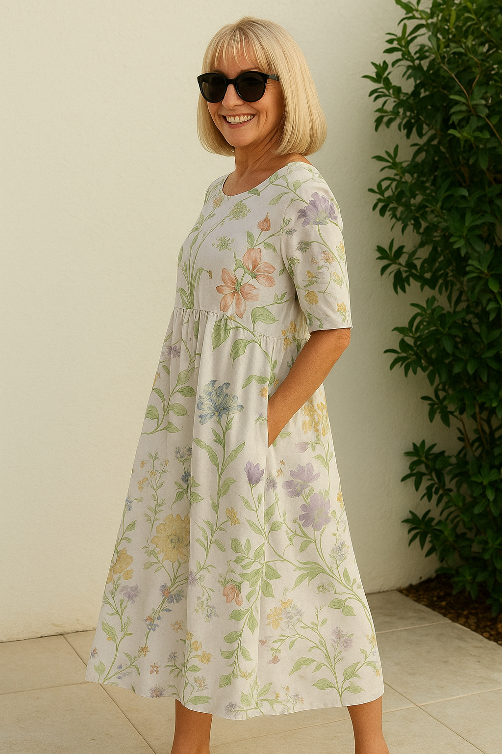 Elize - Relaxed Midi Dress - Effortless Elegance, Everyday Comfort