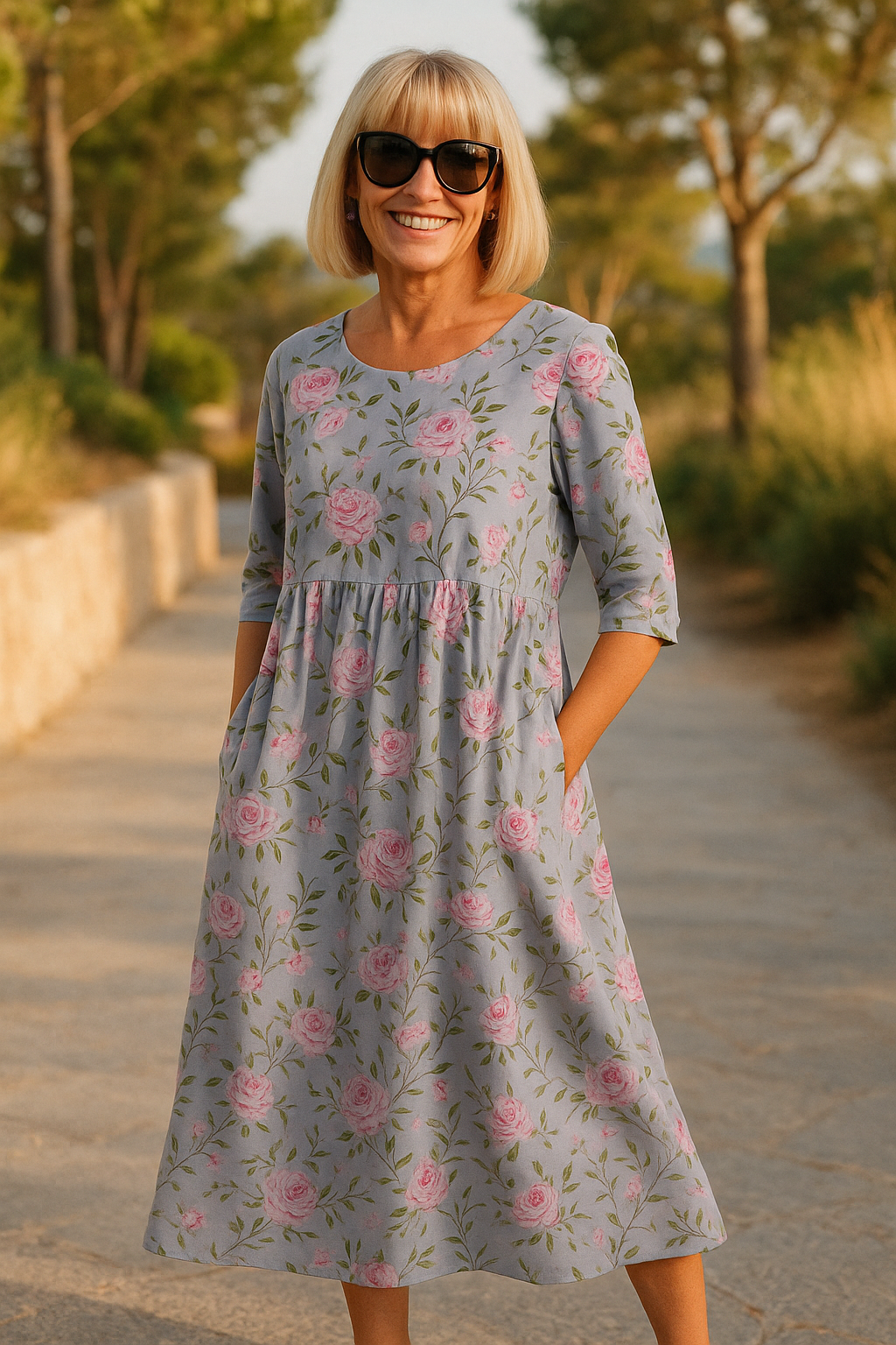 Elize - Relaxed Midi Dress - Effortless Elegance, Everyday Comfort