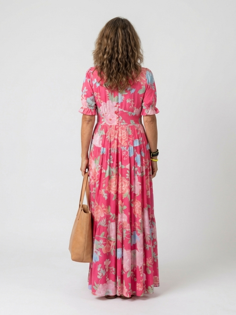 Ione | Floral Print V-Neck Maxi Dress