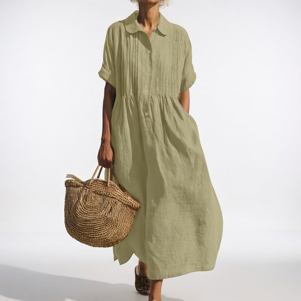 Lysandra™ — Flowing Summer Shirt Dress