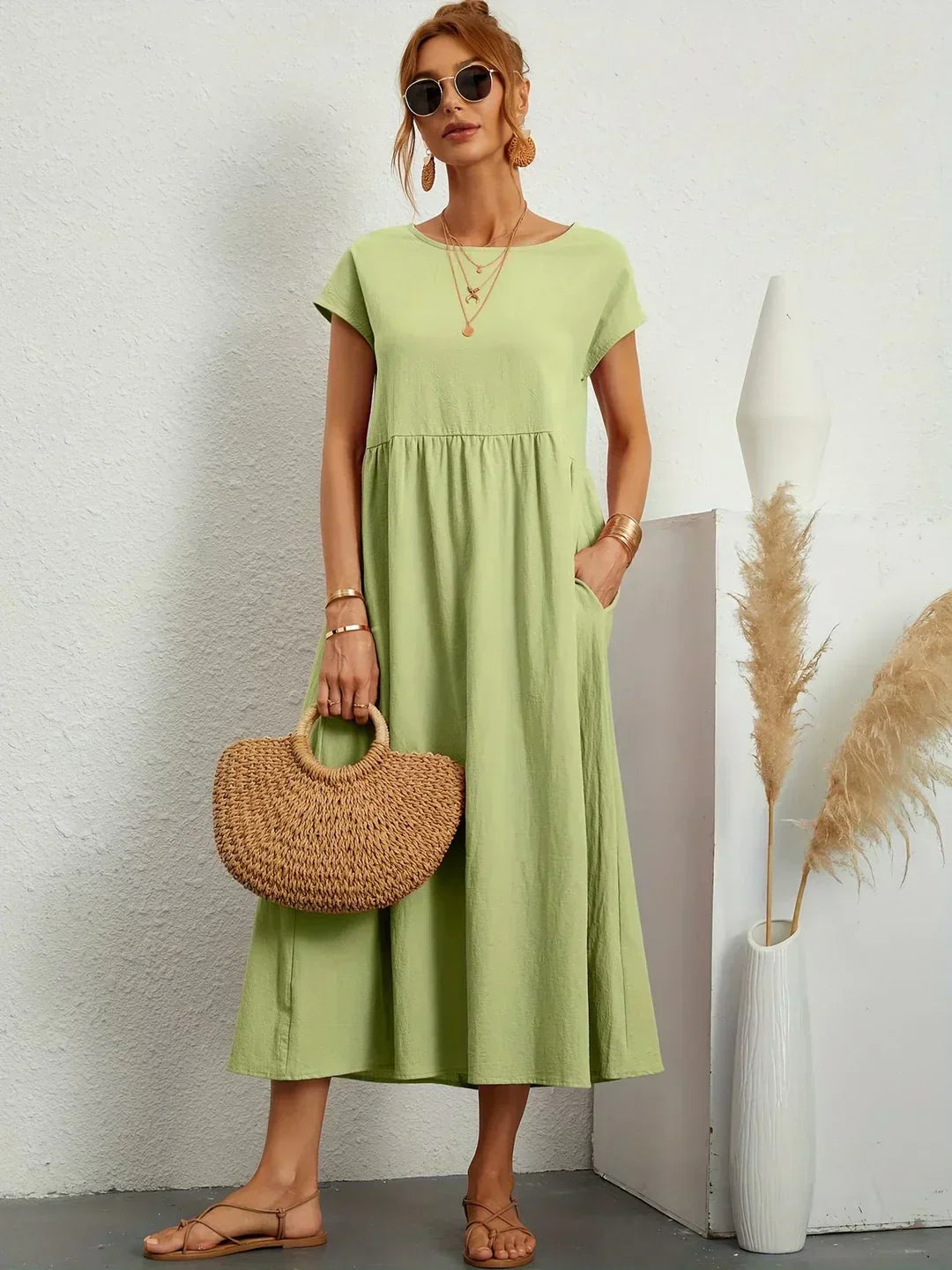 Gabrielle™ — Elegant Flowing Midi Dress