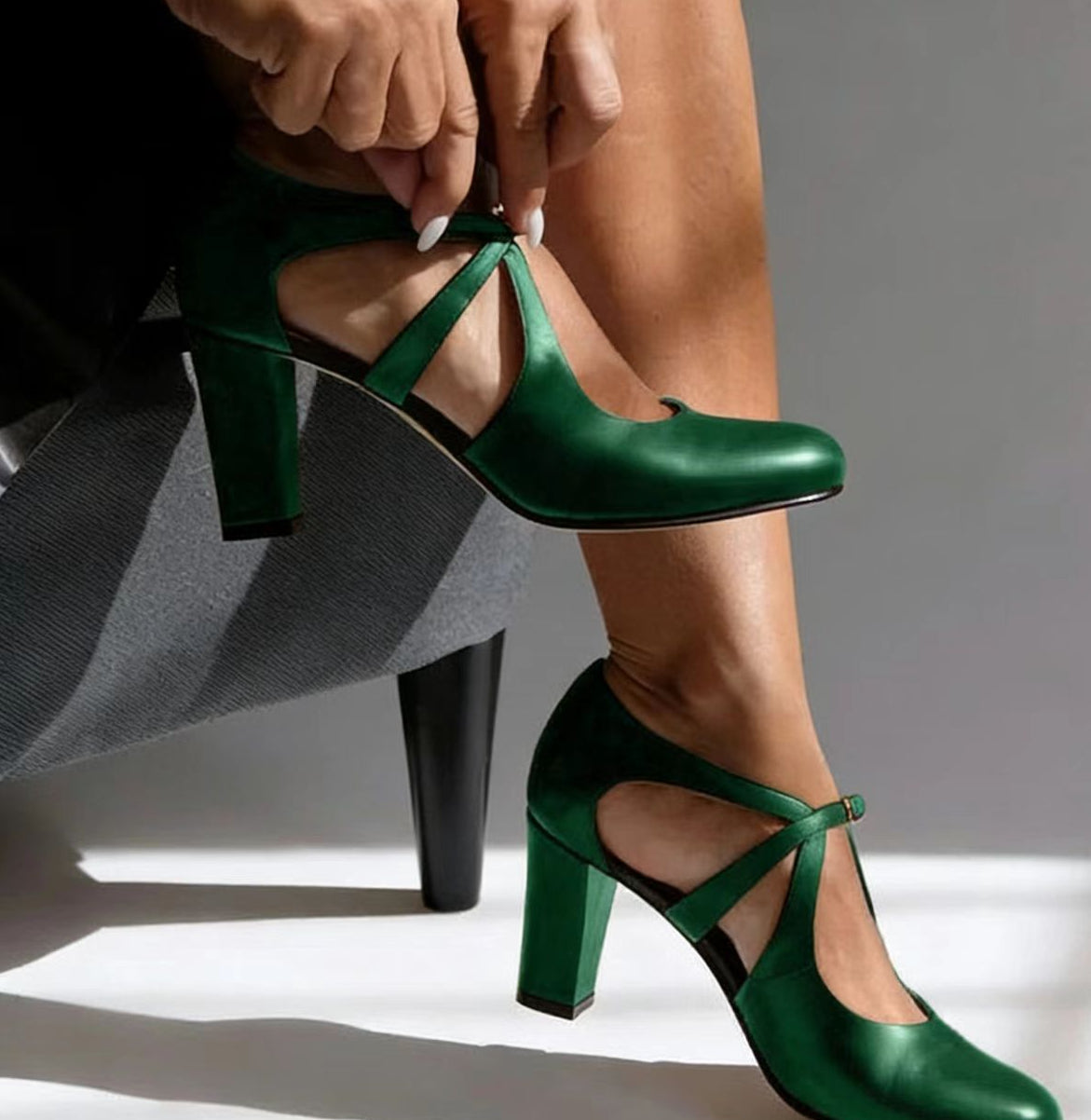 Camille™ | Elegant Leather Comfort Heels