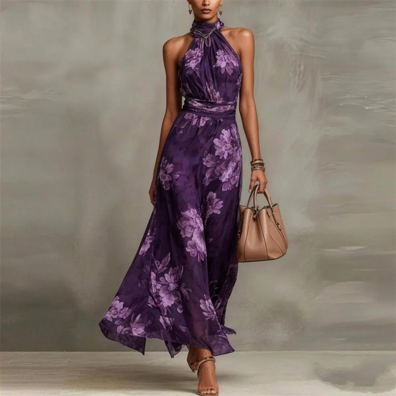 Lizbeth™ | Floral Halter Maxi Dress