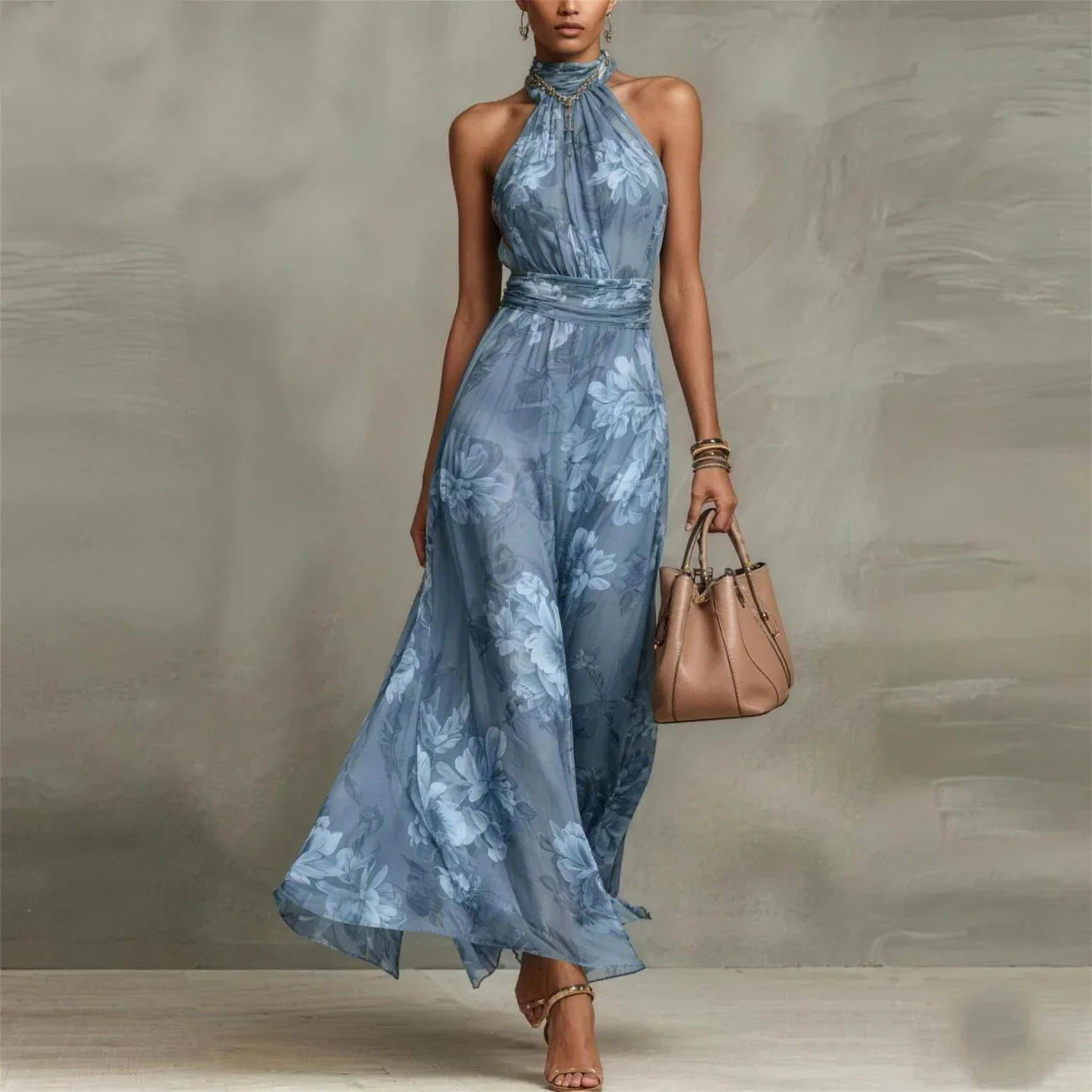 Lizbeth™ | Floral Halter Maxi Dress