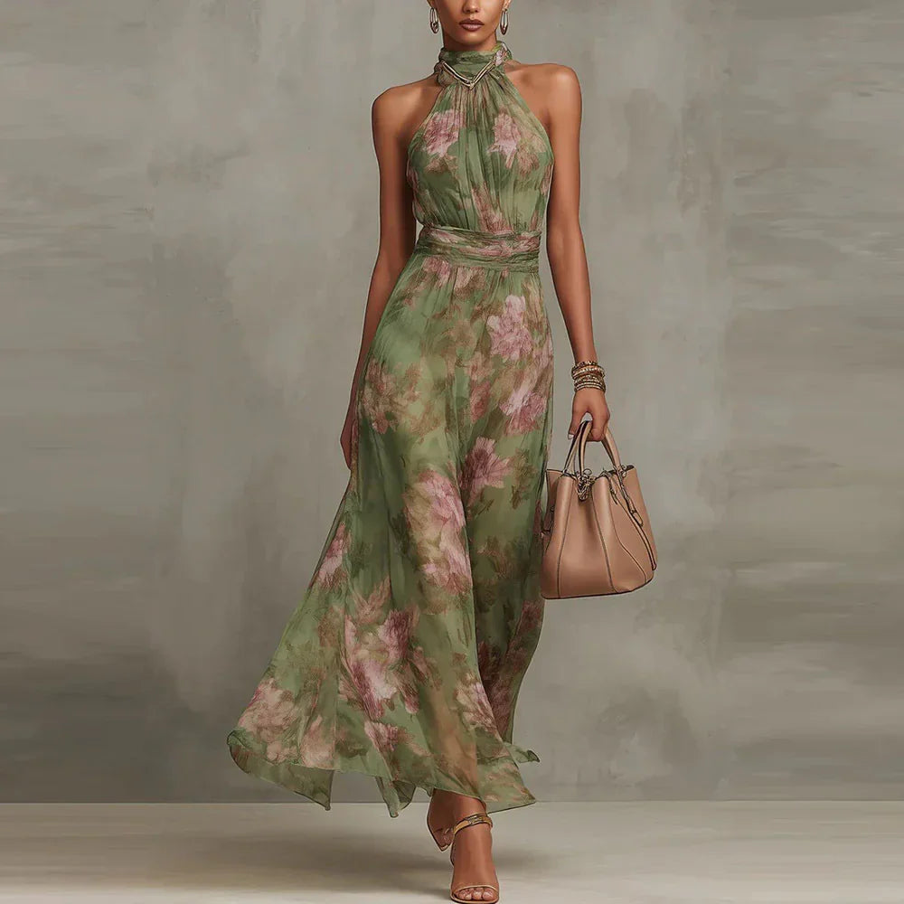 Lizbeth™ | Floral Halter Maxi Dress