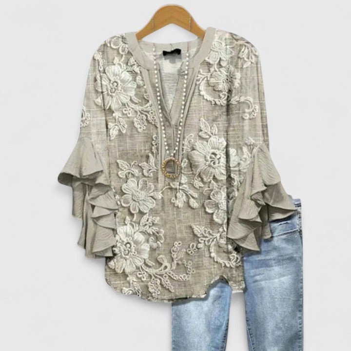 Aurelia – Ruffle Sleeve Statement Blouse