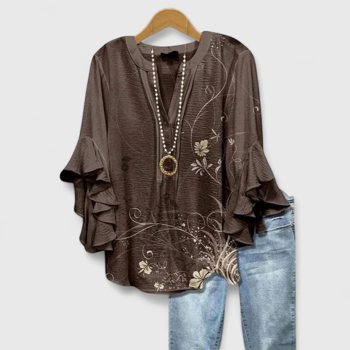 Aurelia – Ruffle Sleeve Statement Blouse