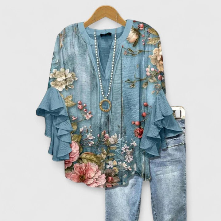 Aurelia – Ruffle Sleeve Statement Blouse