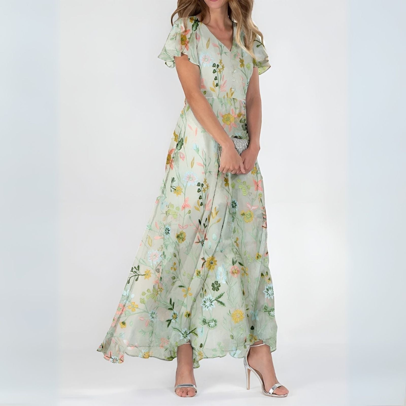 Aurora™ | Sunset Blossom Floral Maxi Dress