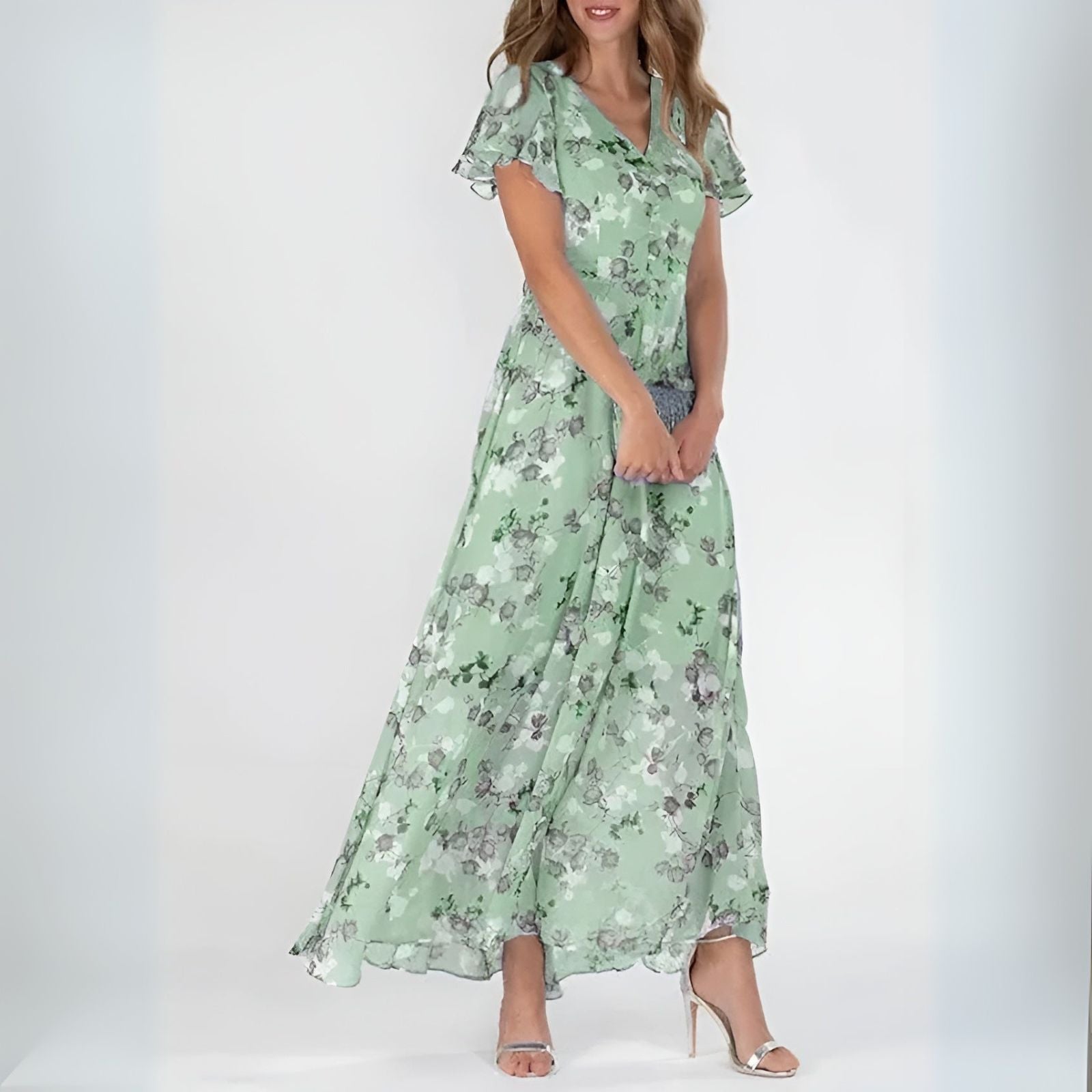 Aurora™ | Sunset Blossom Floral Maxi Dress