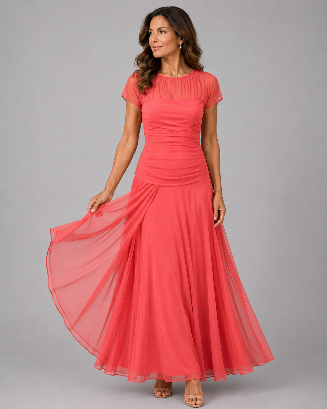 Lorenza | Sophisticated Ruched Chiffon Dress