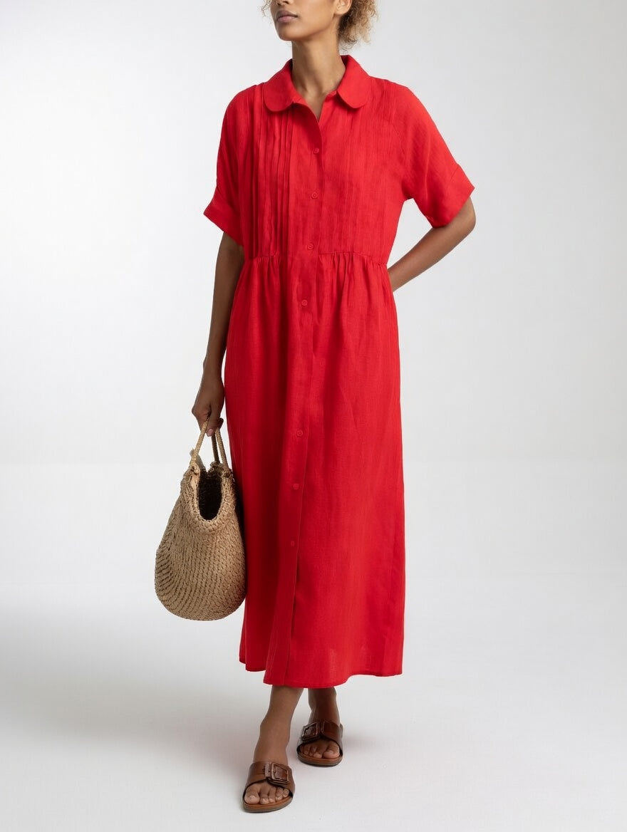 Lysandra™ — Flowing Summer Shirt Dress