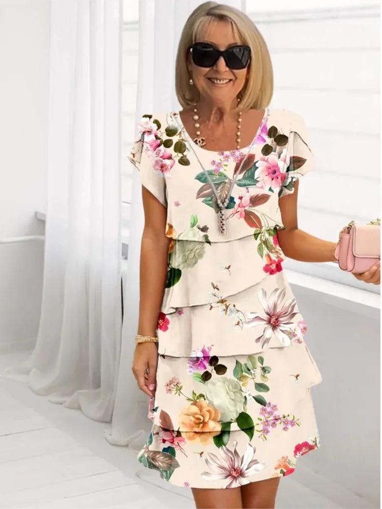 Elena | Elegant Comfort Ruffle Dress