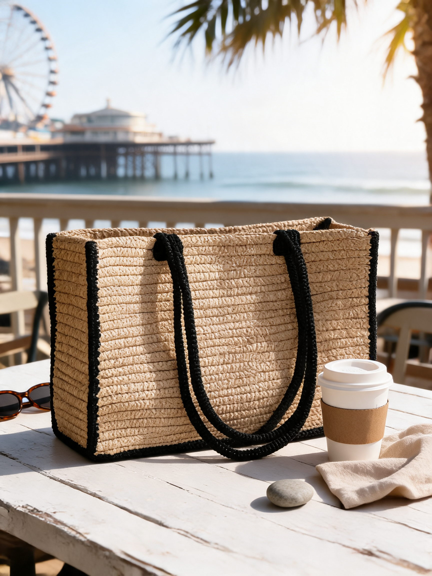 Saskia™ – French Raffia Square Bag