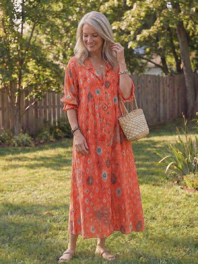 Olivienne | Botanical Flow Maxi Dress