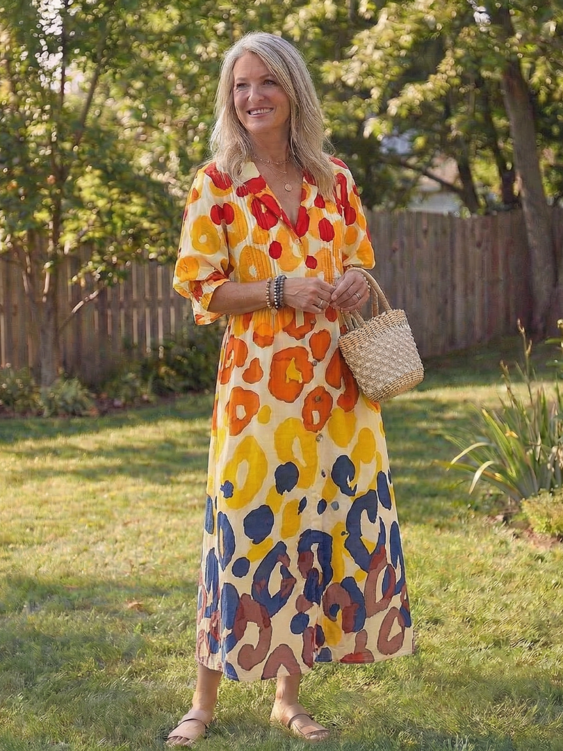 Olivienne | Botanical Flow Maxi Dress