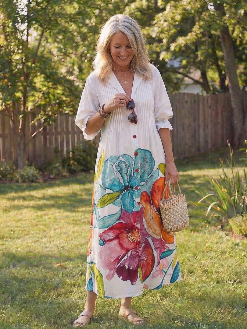 Olivienne | Botanical Flow Maxi Dress