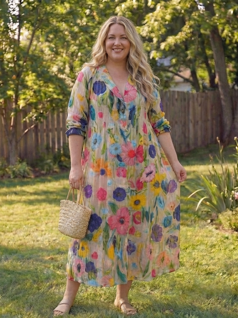 Olivienne | Botanical Flow Maxi Dress