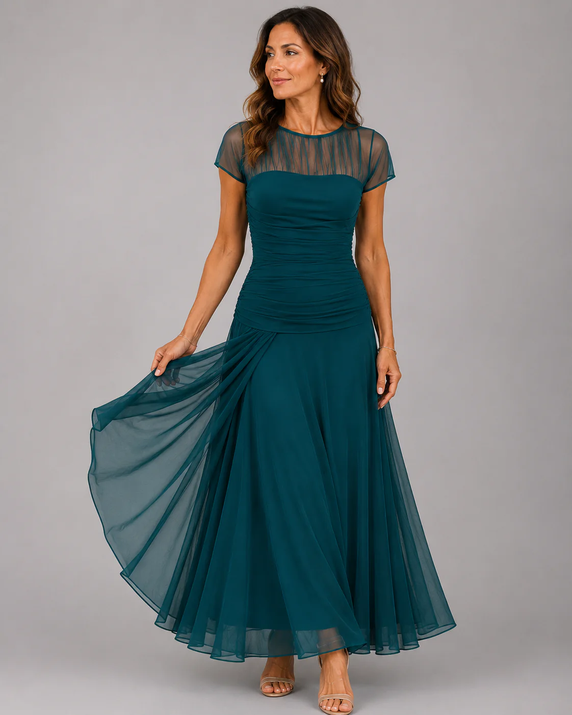 Lorenza | Sophisticated Ruched Chiffon Dress