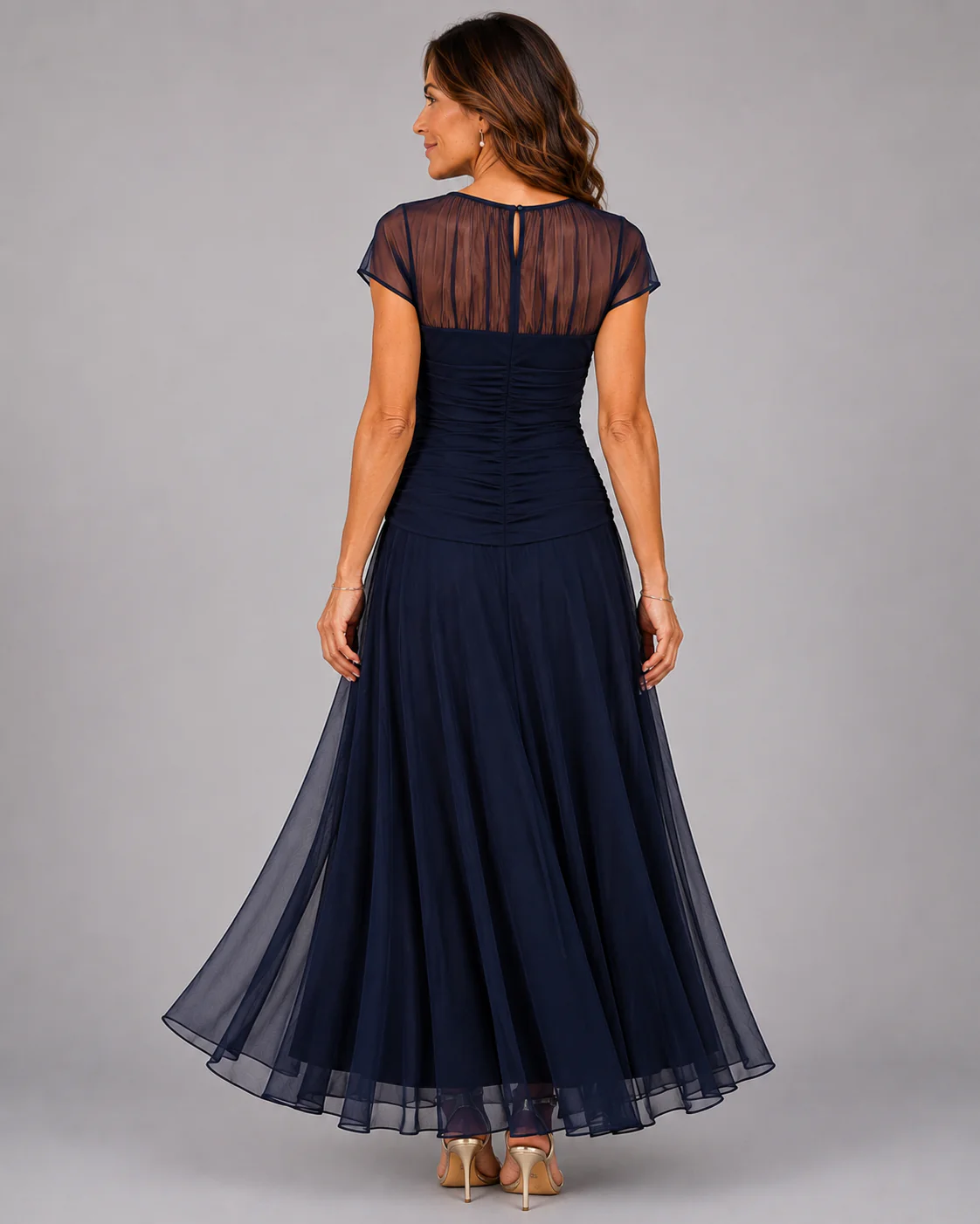 Lorenza | Sophisticated Ruched Chiffon Dress