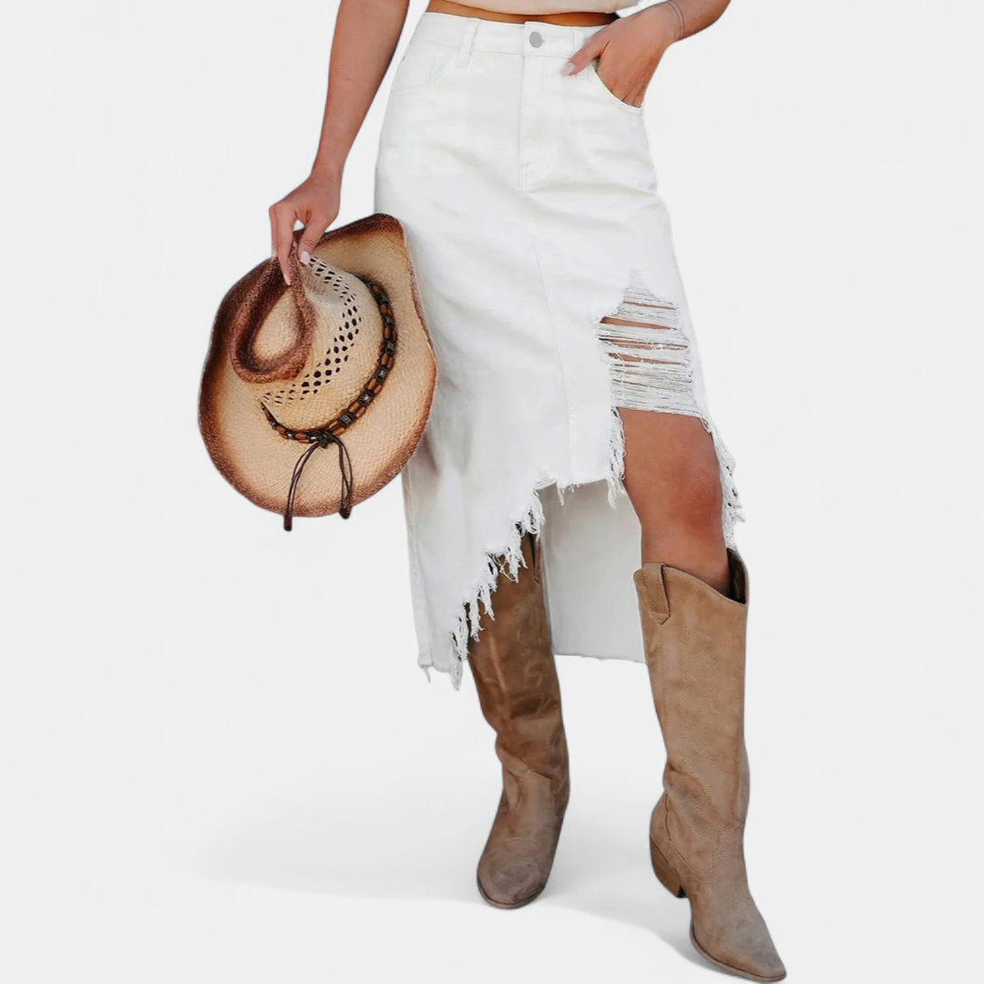 BLAKE™ – Relaxed High-Waist Denim Maxi Skirt