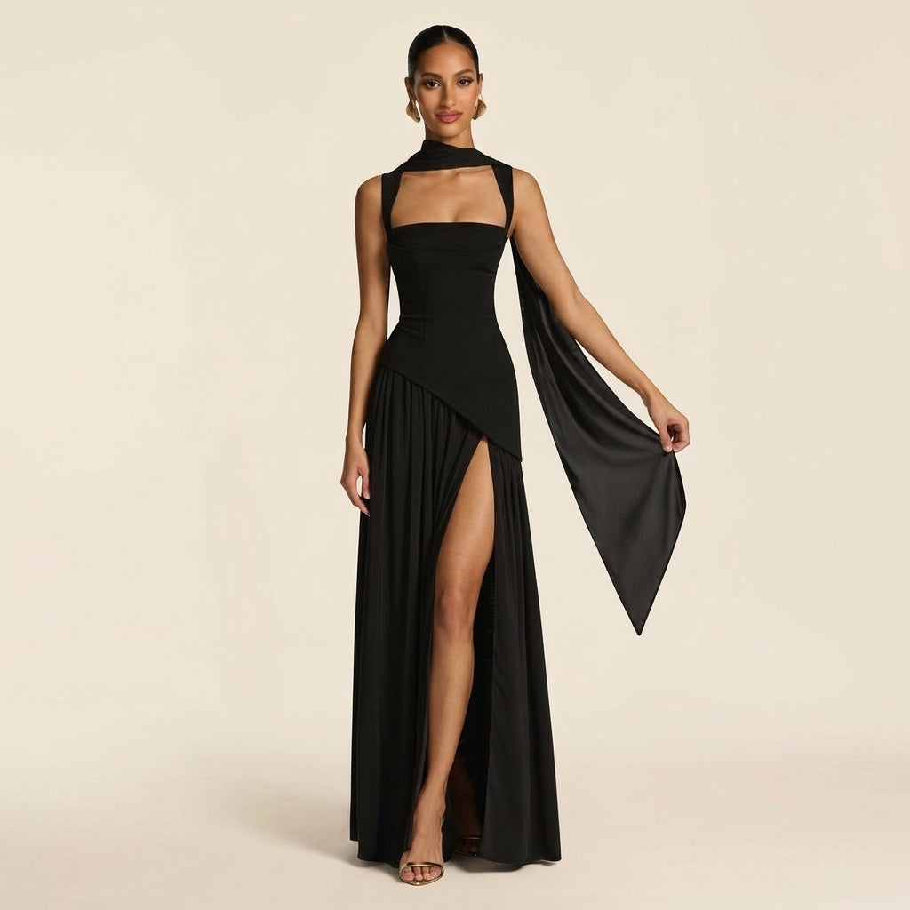 Tullulah™ | Elegant Lace-Up Back Corset Maxi Dress