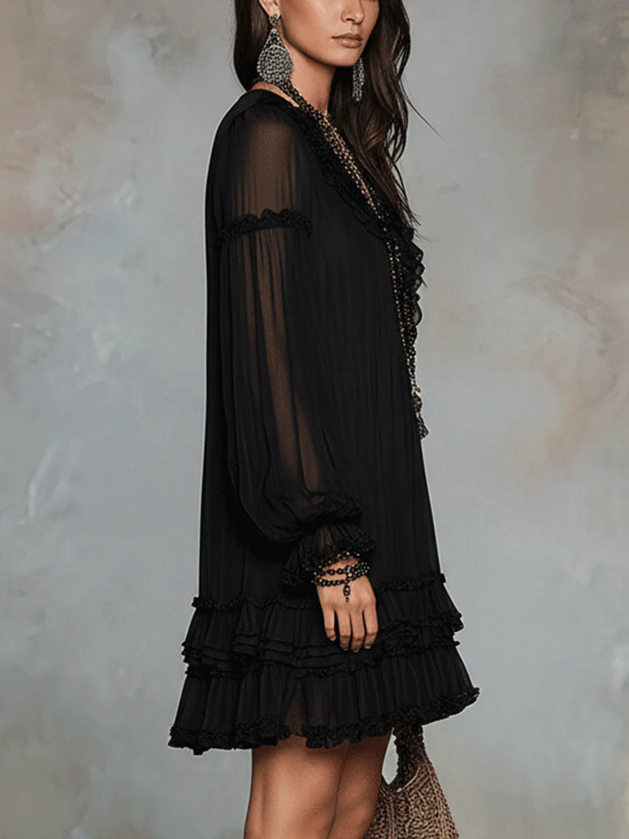 Aurela | Ruffle Trim Mini Dress