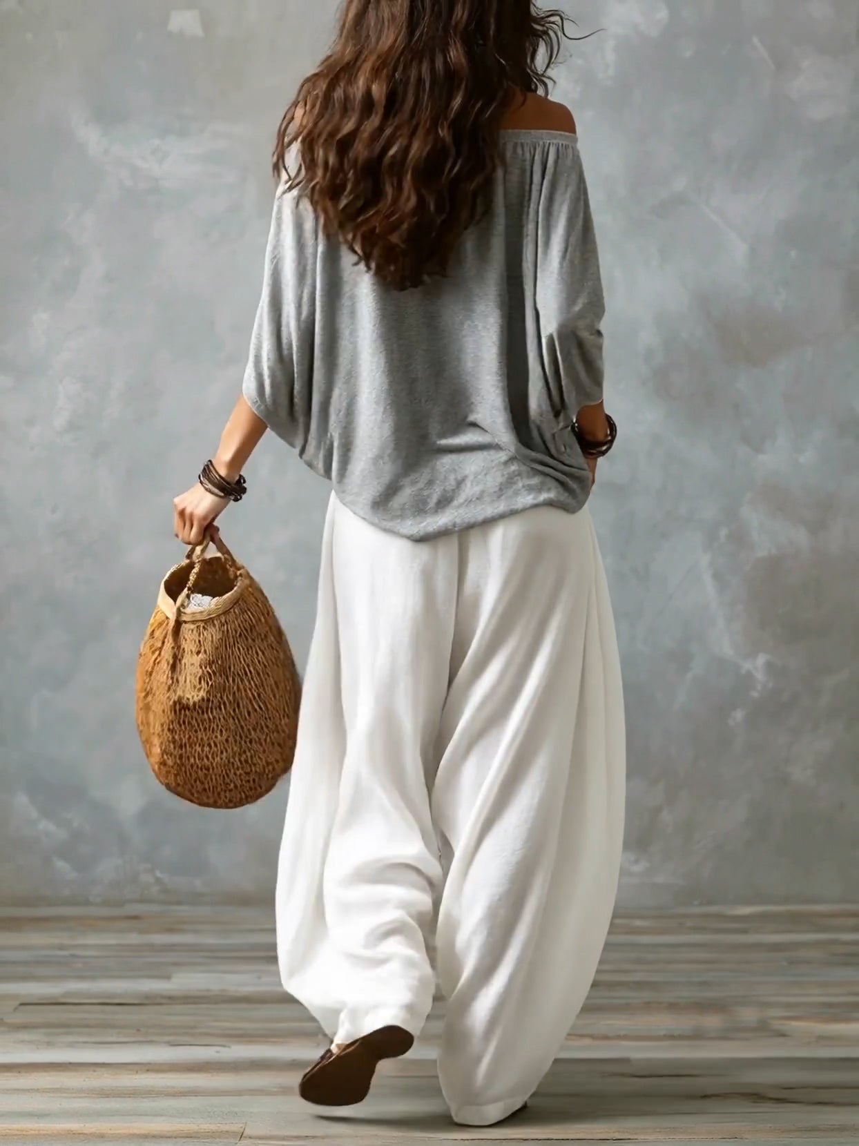 Luna | Off-Shoulder Top & Harem Trousers Co-Ord Set