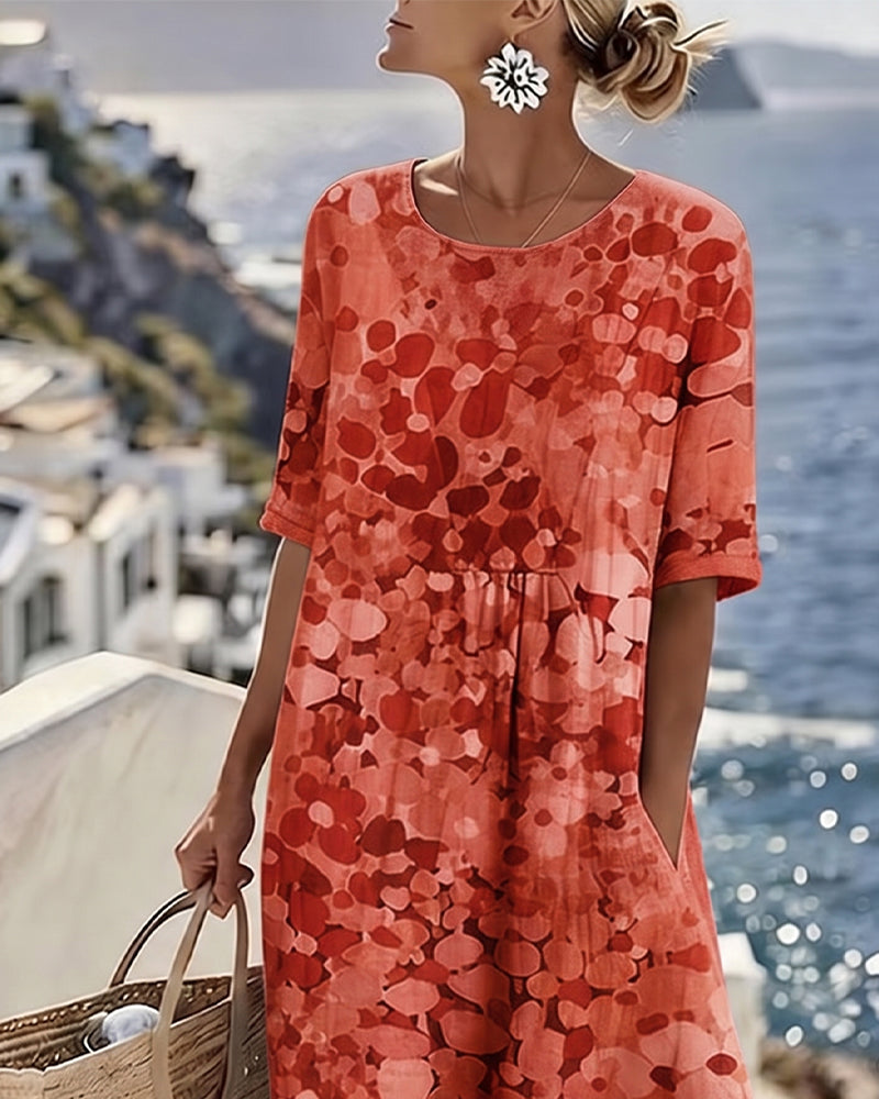 Elowen | Relaxed Floral Print Midi Dress