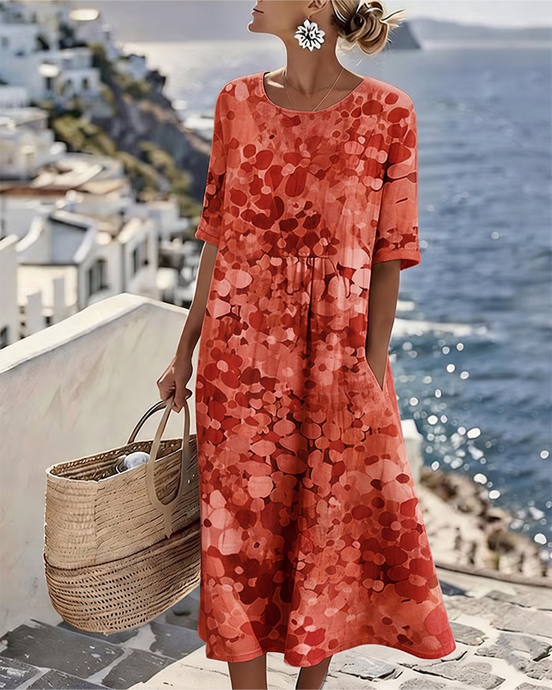 Elowen | Relaxed Floral Print Midi Dress