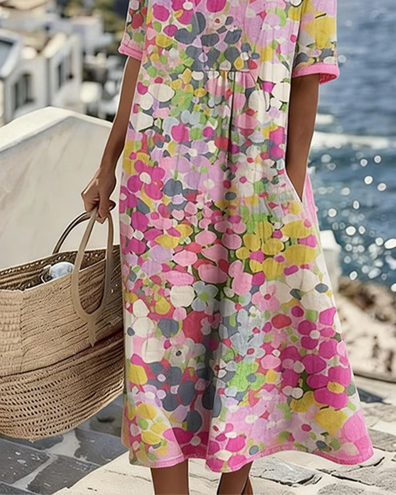 Elowen | Relaxed Floral Print Midi Dress