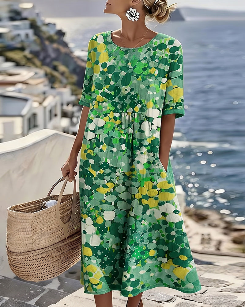 Elowen | Relaxed Floral Print Midi Dress