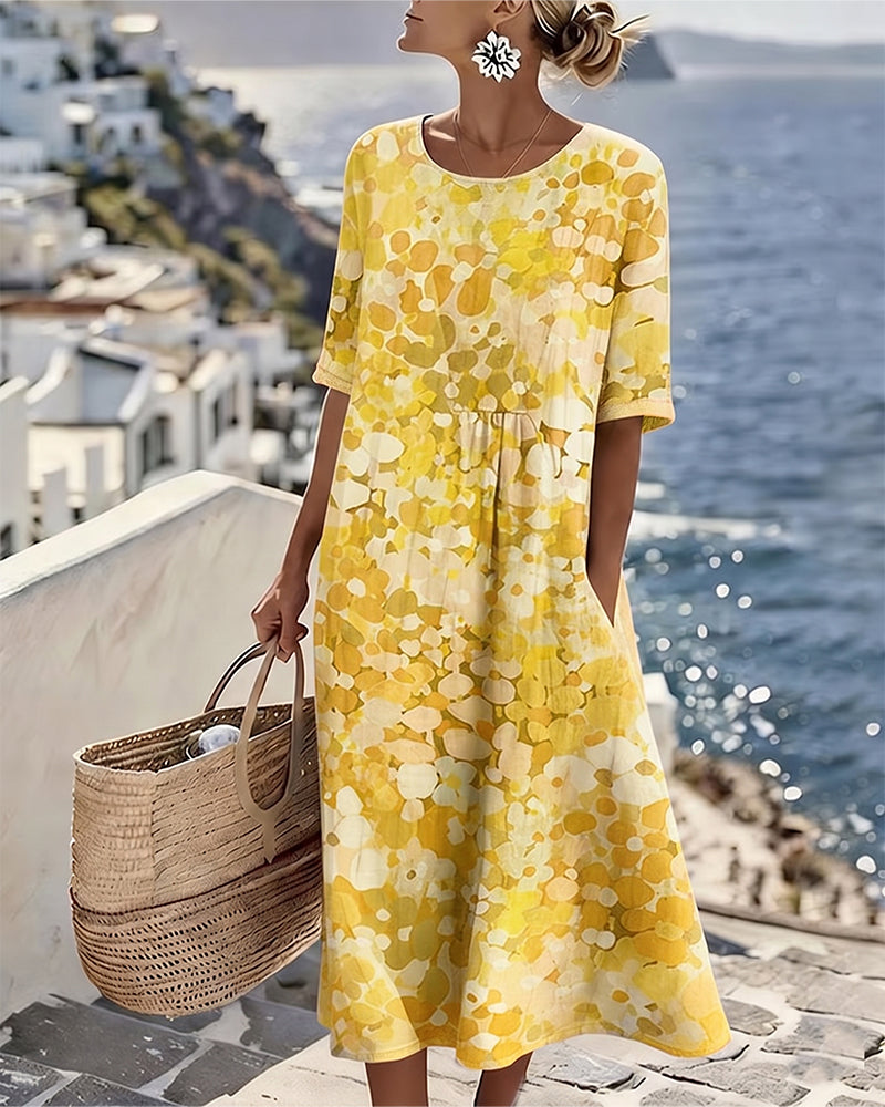 Elowen | Relaxed Floral Print Midi Dress