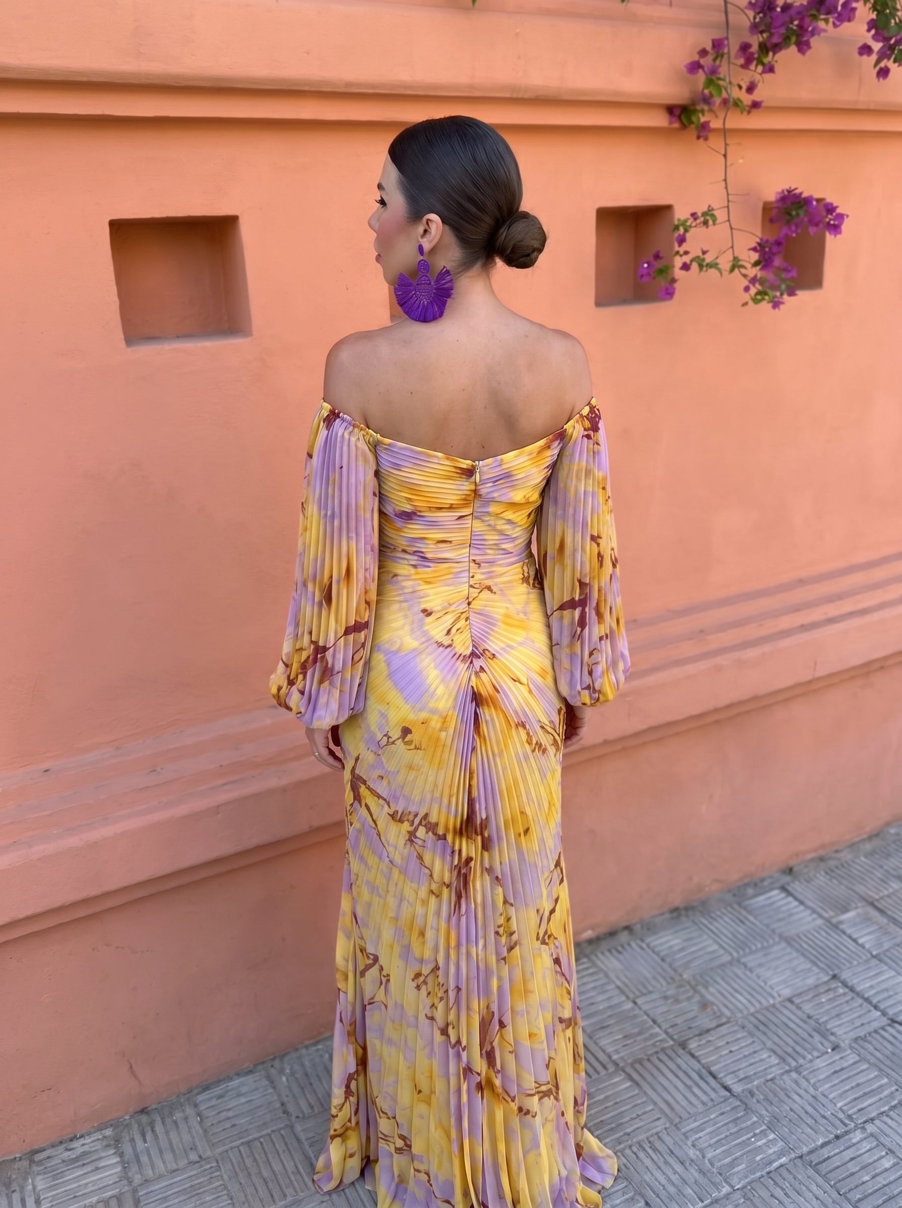 Gregoria™ | Floral Maxi Dress with Plunging Neckline