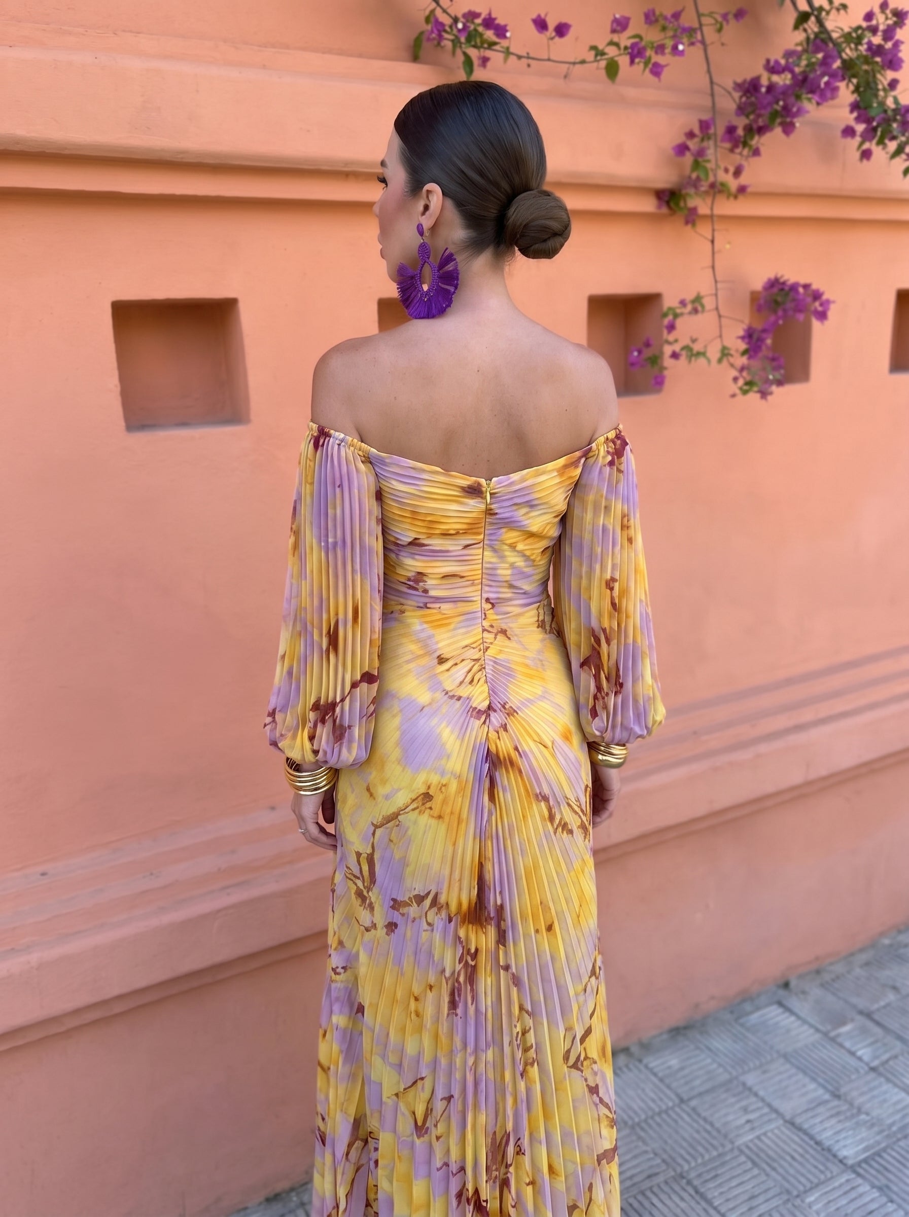 Gregoria™ | Floral Maxi Dress with Plunging Neckline