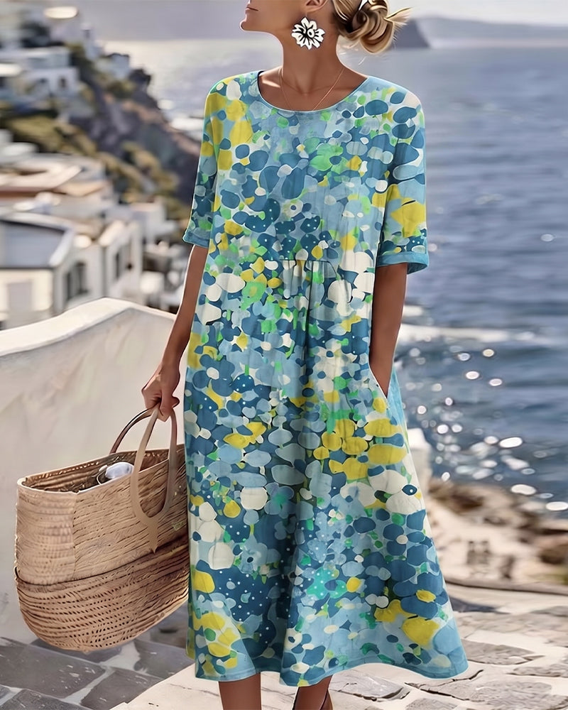 Elowen | Relaxed Floral Print Midi Dress