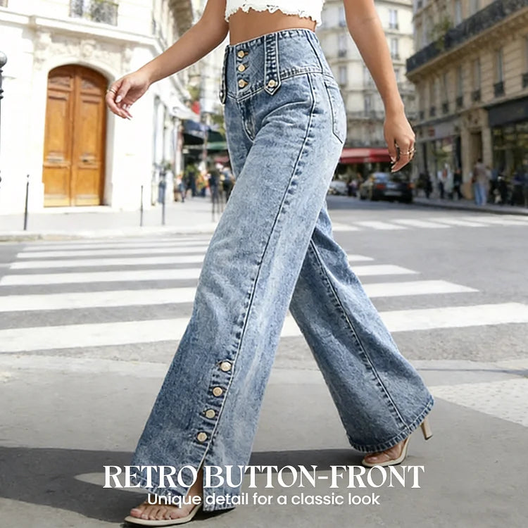 Mia | High Waist Slit Jeans
