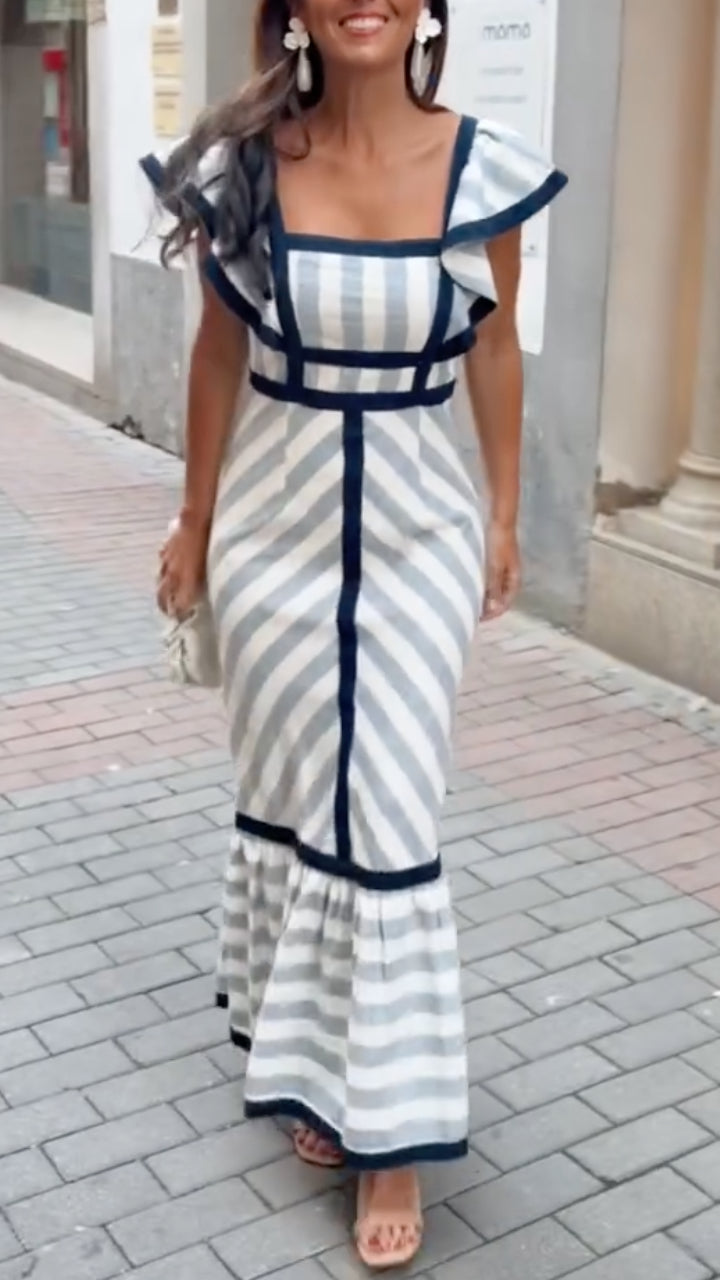 Dianne | Retro Striped Maxi Dress