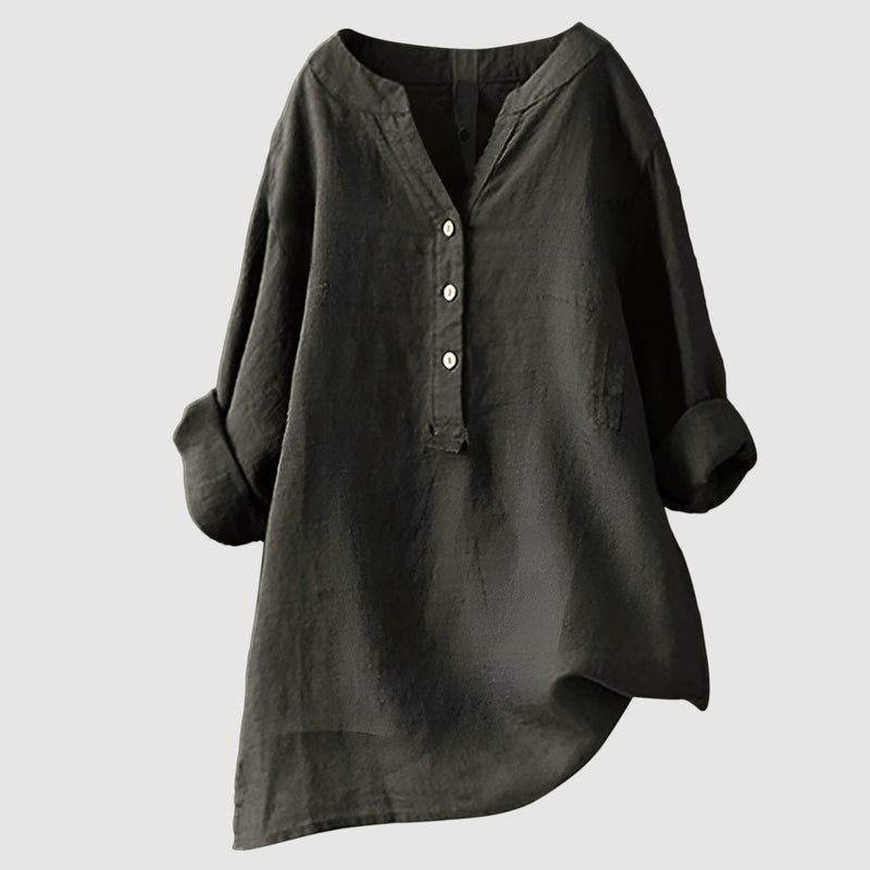 RAVENNA – Women’s Oversized Blouse with V-neck and Buttons