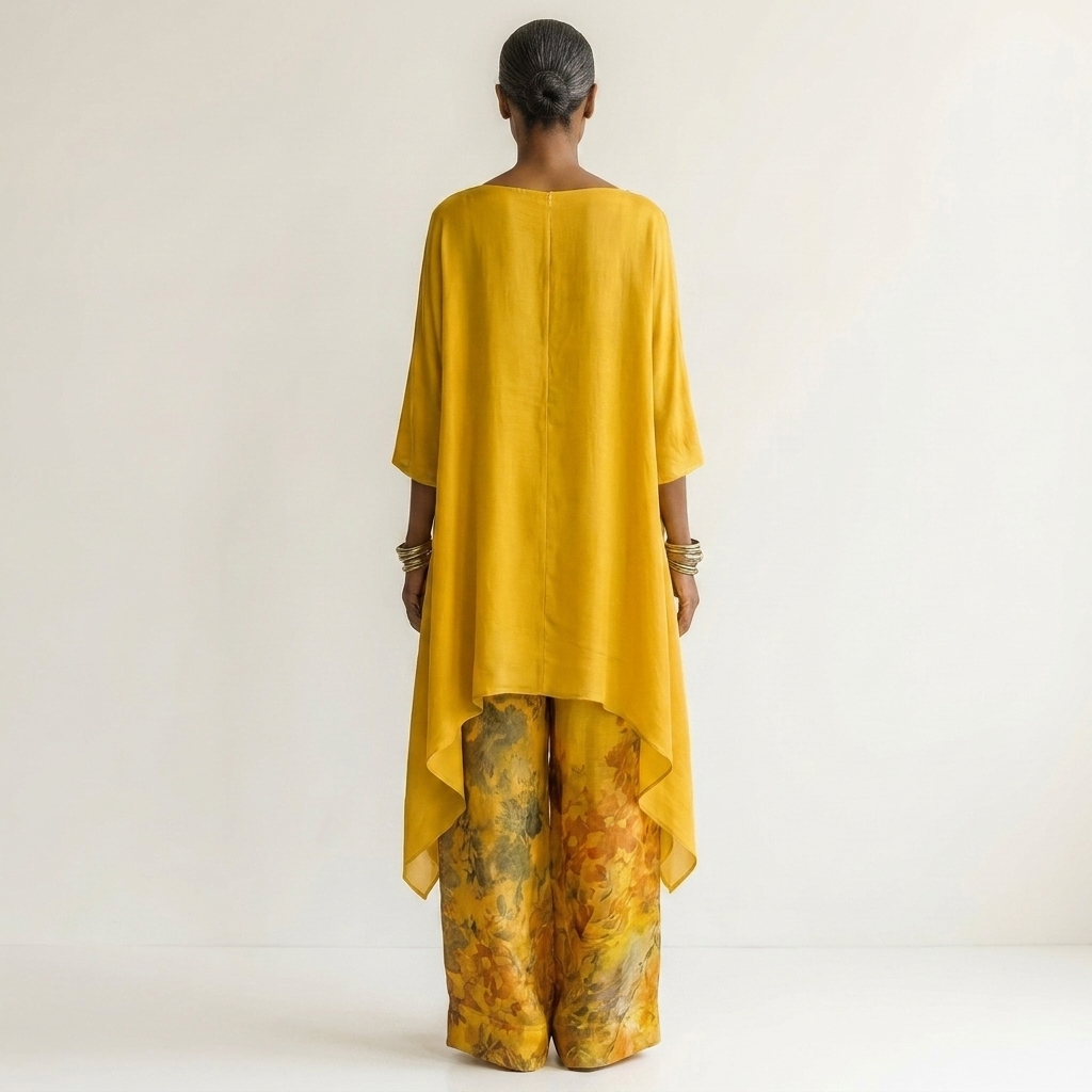 Cariola | Cotton & Silk Two-Piece Set with an Asymmetrical Tunic