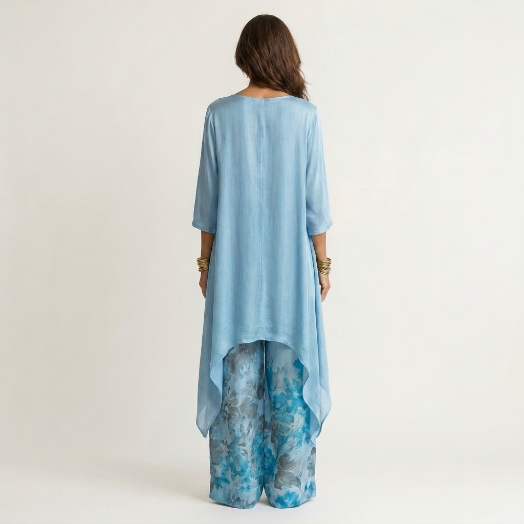 Cariola | Cotton & Silk Two-Piece Set with an Asymmetrical Tunic