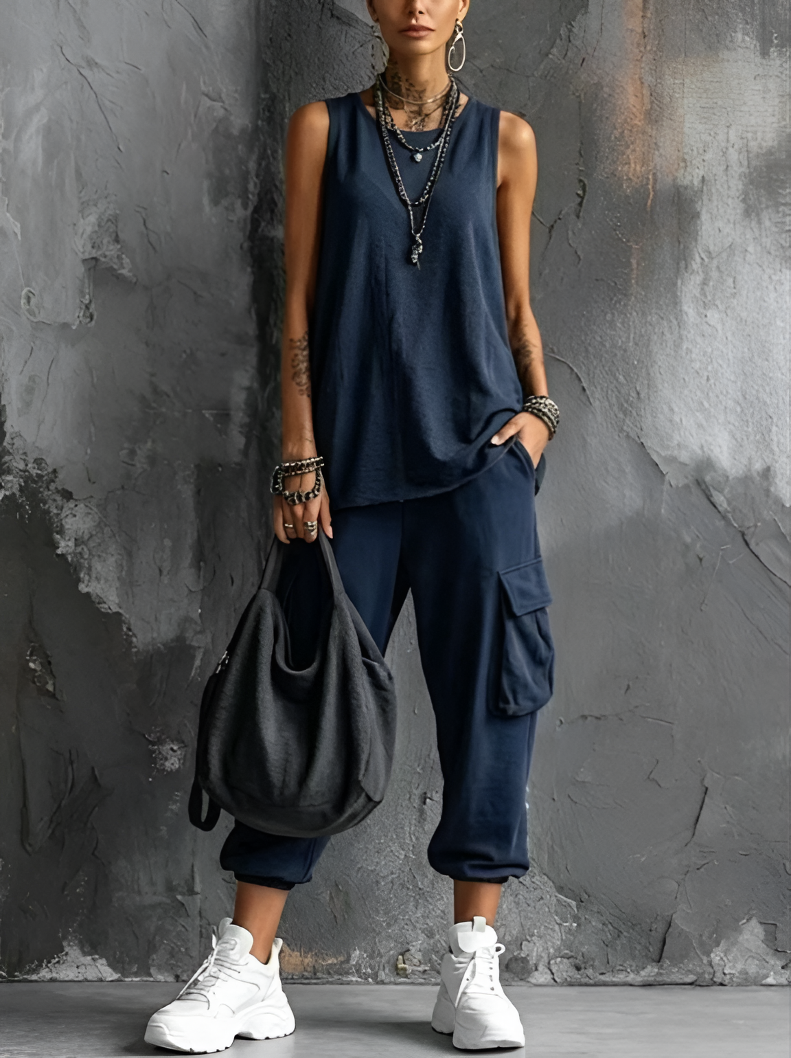 Valentina | Sleeveless Top & Cargo Trouser Set
