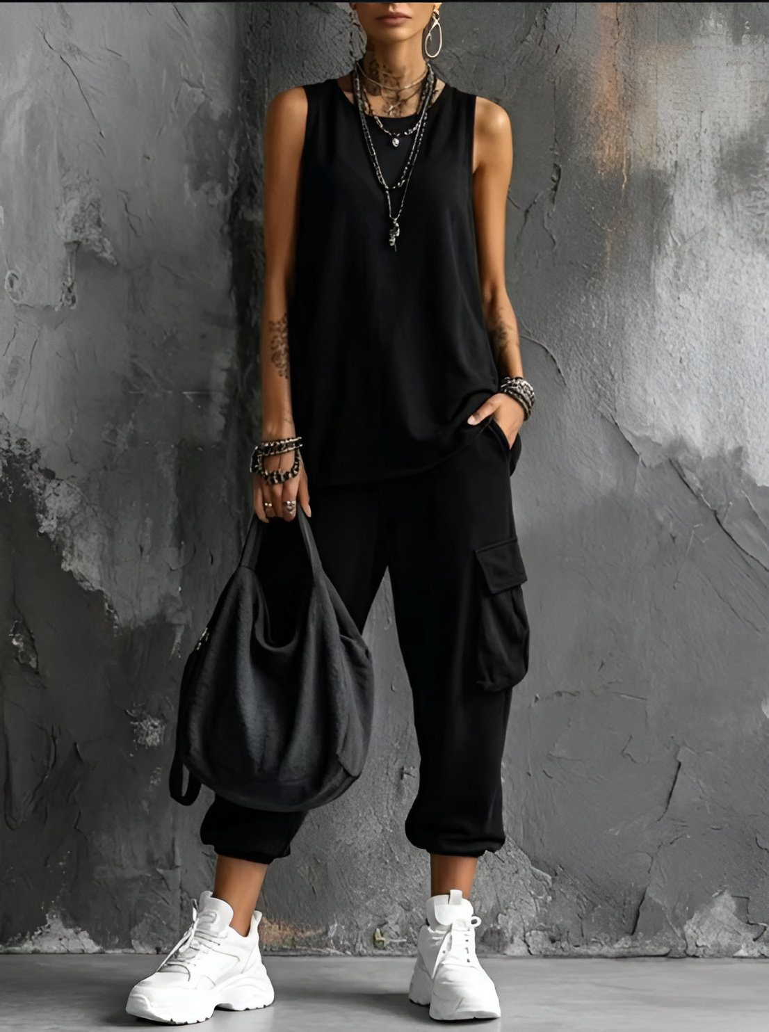Valentina | Sleeveless Top & Cargo Trouser Set