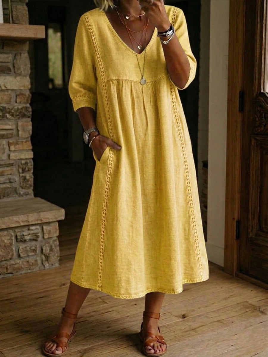 Martha | Casual V-Neck Pocket Maxi Dress