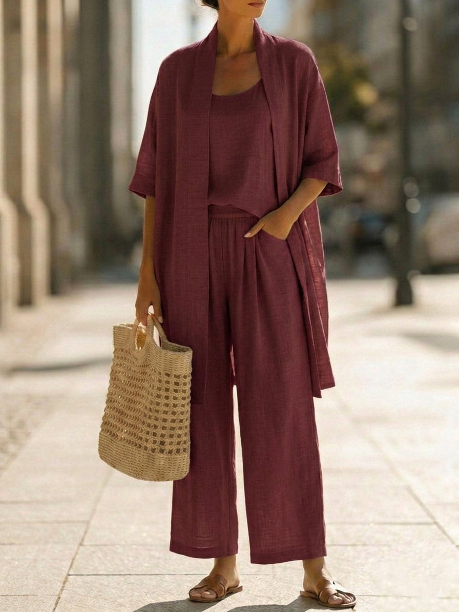 Isabella™ | Effortless Linen-Cotton Three-Piece Set