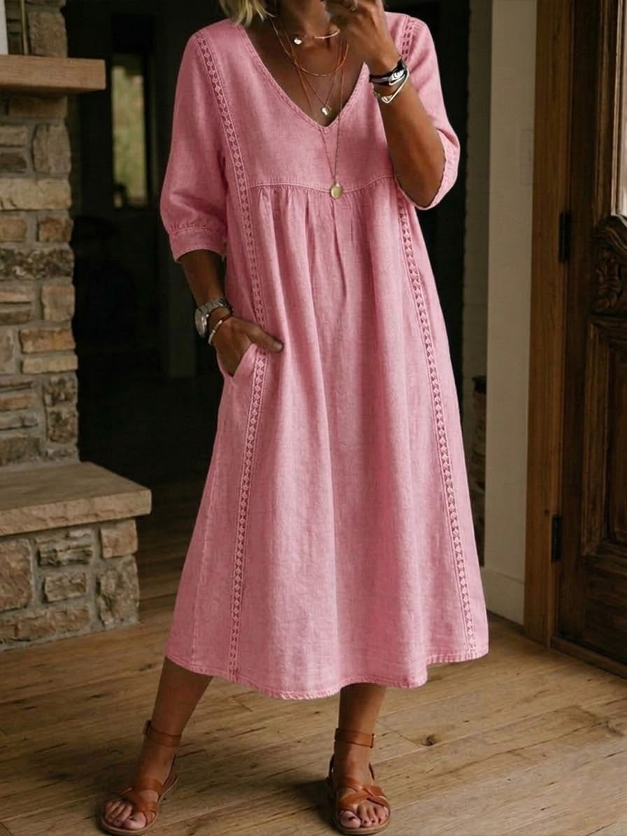 Martha | Casual V-Neck Pocket Maxi Dress