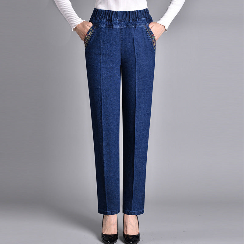 Laluna® | Women’s jeans with side pockets and an elasticated waist