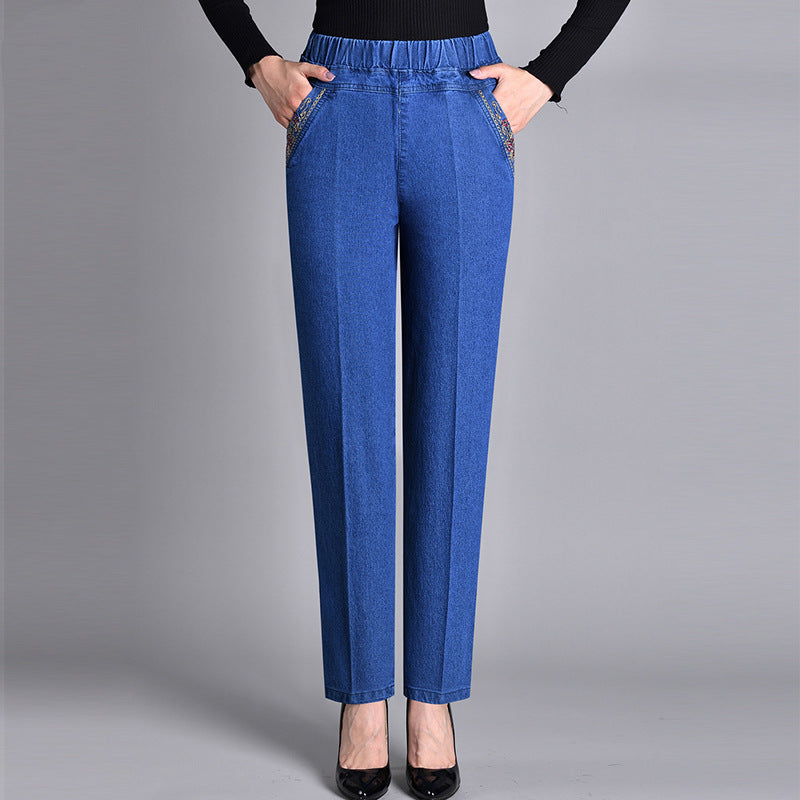 Laluna® | Women’s jeans with side pockets and an elasticated waist