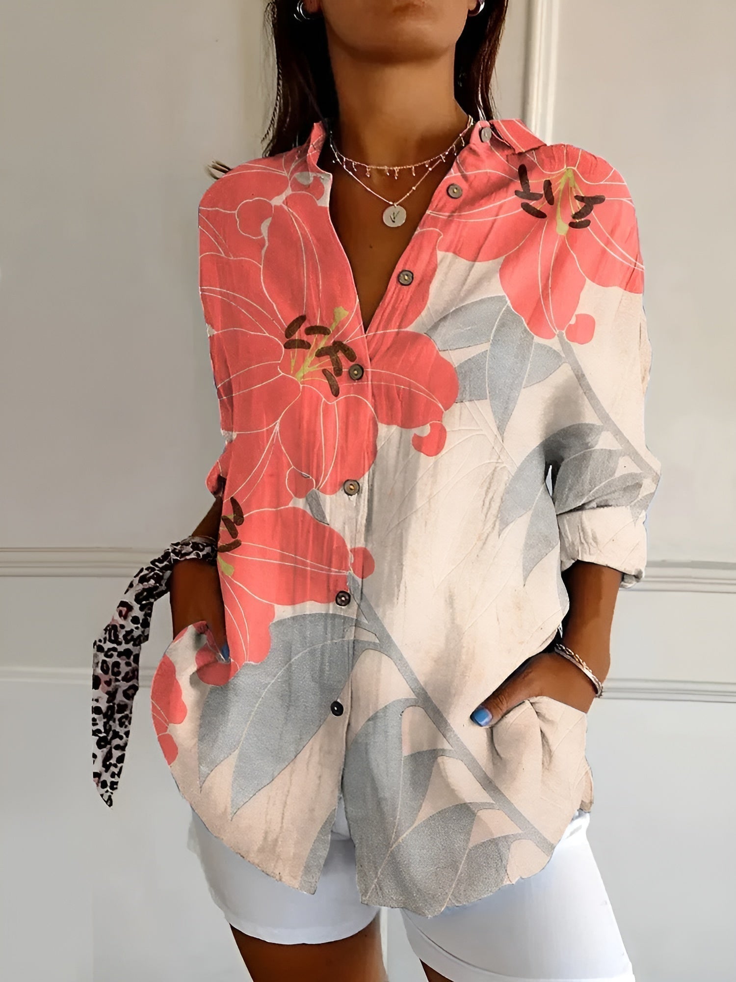 Halcyon - Women's Printed Button-Up Shirt