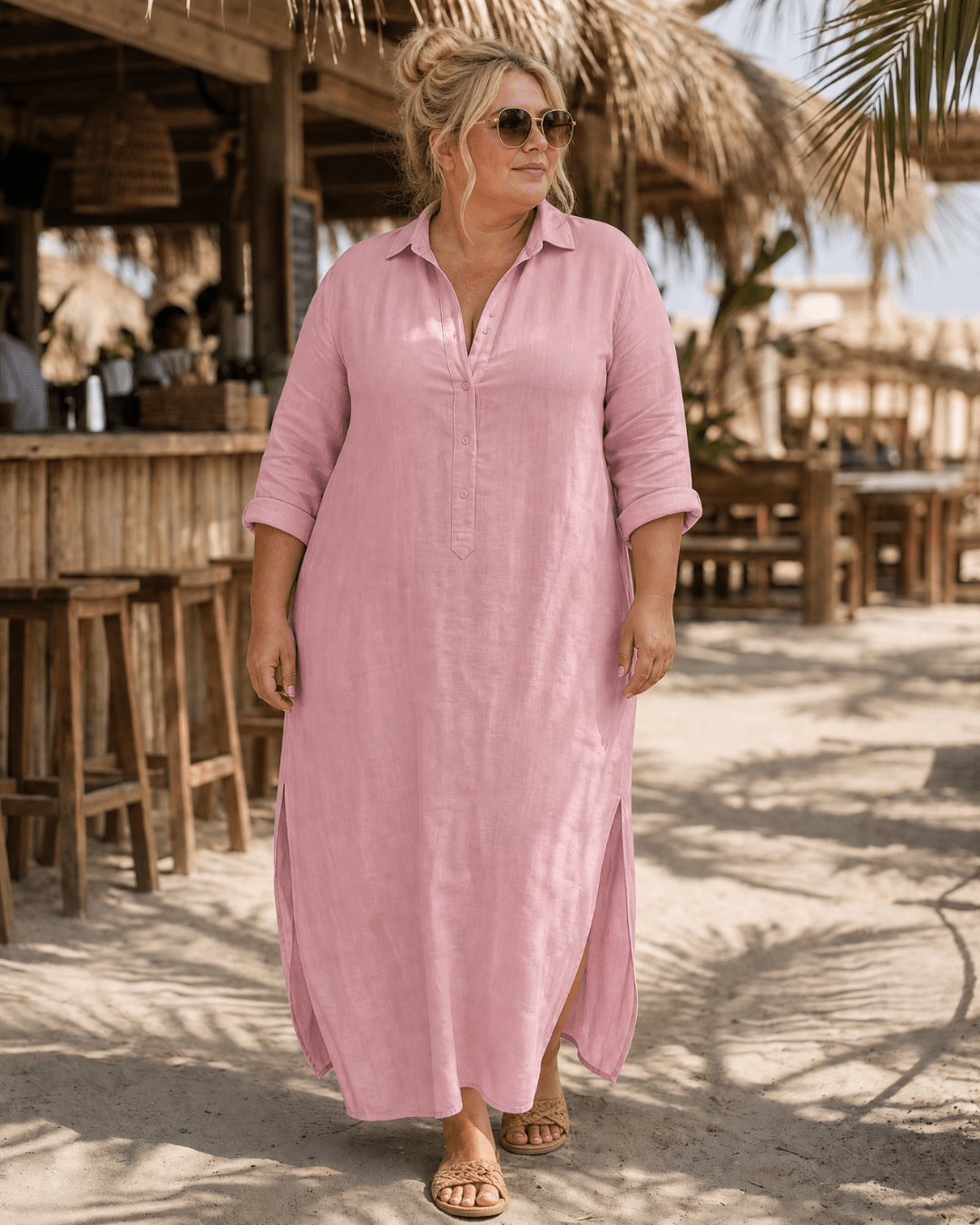 Vipro | Relaxed Maxi Shirt Dress